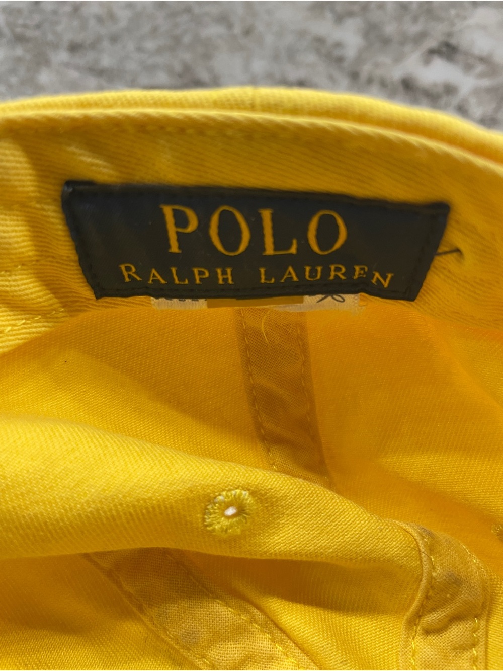 POLO by RALPH LAUREN yellow baseball hat/ cap with blue emblem - Picture 7 of 7